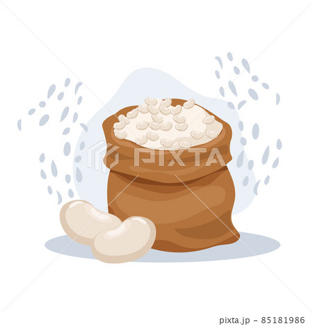Vector illustration of White beans in sack. Vector illustration of White beans in sack. 85181986