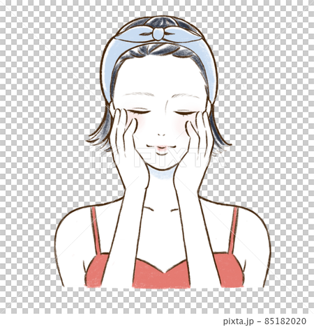 化粧水をつける女性 85182020