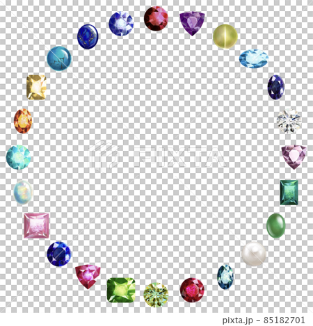 出生月份寶石/誕生石圓形框架矢量素材 85182701