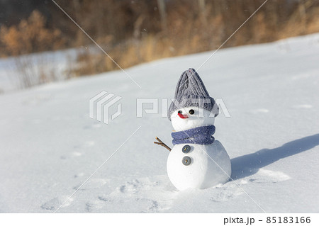 グレー帽子の雪だるま グレー帽子の雪だるま 85183166