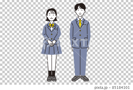 人物 高校生の男女全身 85184101