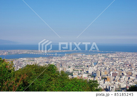 徳島県 眉山から徳島市街・沼島方面を望む 徳島県 眉山から徳島市街・沼島方面を望む 85185245