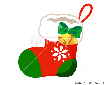 クリスマスソックス 赤色 クリスマス素材のアイコン/ベクター画像 85187251