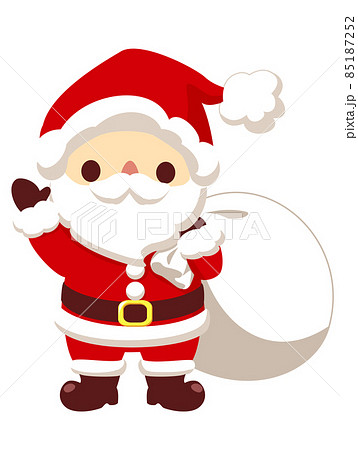 プレゼント袋をかかえたサンタクロース　クリスマス素材のアイコン/ベクター画像 85187252