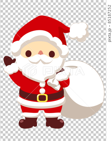 プレゼント袋をかかえたサンタクロース　クリスマス素材のアイコン/ベクター画像 85187252