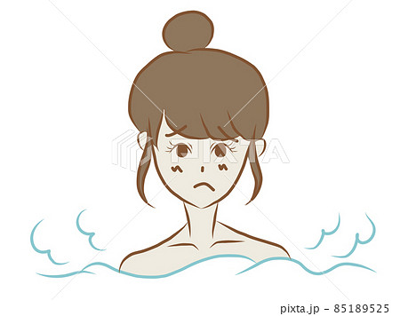 お風呂で困る 困惑する女性 お風呂で困る 困惑する女性 85189525