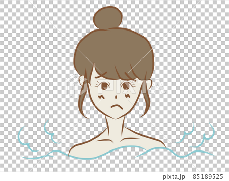 お風呂で困る 困惑する女性 お風呂で困る 困惑する女性 85189525