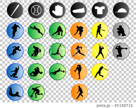 Baseball icon set illustration Baseball icon set illustration 85189718
