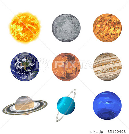 Solar system planets set, vector realistic illustration Stock Vector by  ©SiberianArt 181818620