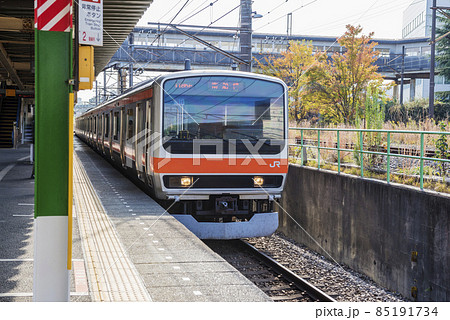 武蔵野線　205系　快速電車　北府中駅　ホーム 85191734