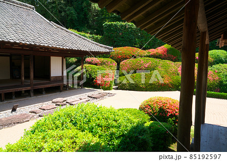 【瀬戸内三十三観音霊場】第十三番　頼久寺のサツキが咲く小堀遠州の庭園1　岡山県高梁市 85192597