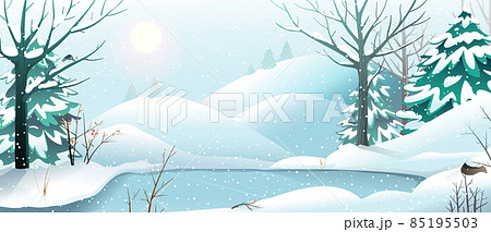 Happy Holiday Christmas Landscapeのイラスト素材