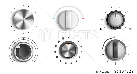 Volume knobs, round adjustment dial elements set 85197228