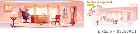 Parallax background with president in Oval office Parallax background with president in Oval office 85197411