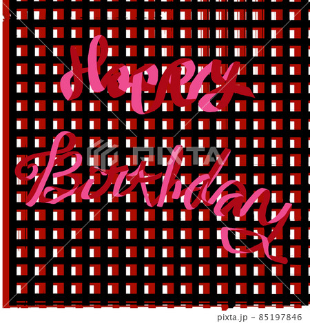 英文字入り細かい深紅の格子模様 85197846