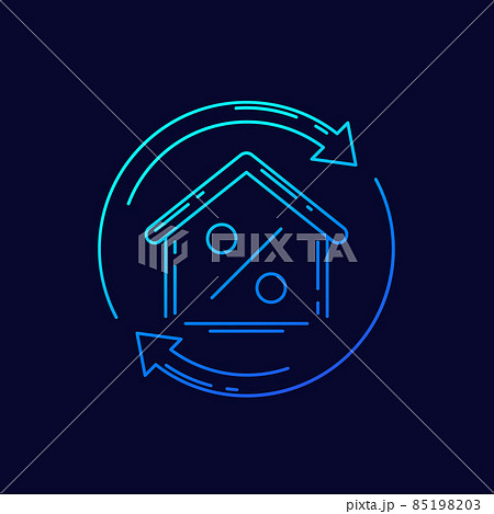 mortgage refinance line icon for web 85198203