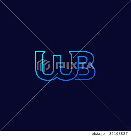 WB letters logo, monogram line design, vector 85198327