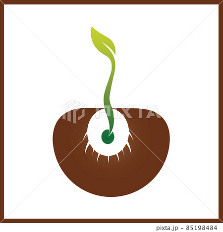 Sprout eco logo, green leaf seedling, growing plant Abstract design concept for eco technology theme. Ecology icon 85198484