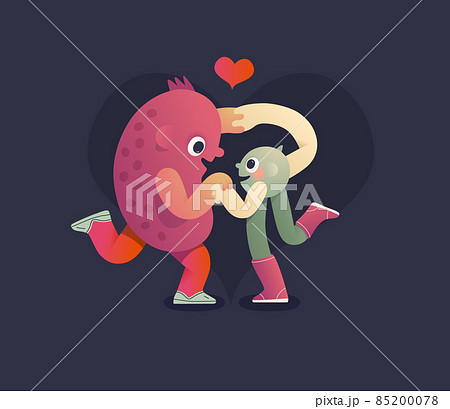 Perfect couple - flat vector illustration of perfect match 85200078