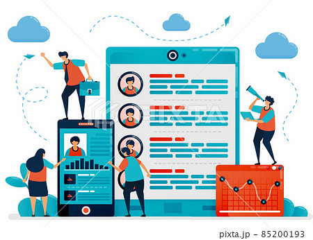 Digital hiring and recruitment by using mobile... - Stock Illustration  [85200193] - PIXTA