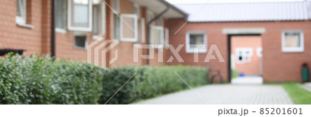 Modern sports stable in background. Sports facilities for horses Modern sports stable in background. Sports facilities for horses 85201601