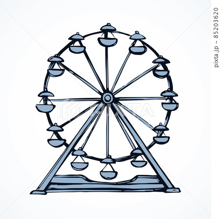 Ferris wheel. Vector drawing icon Ferris wheel. Vector drawing icon 85203620