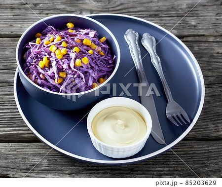red cabbage corn salad with mayonnaise dressing red cabbage corn salad with mayonnaise dressing 85203629