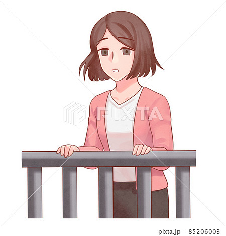 心理的外傷を負う女性のイラスト 心理的外傷を負う女性のイラスト 85206003