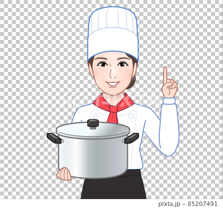 Illustration of a young and beautiful cook 85207491
