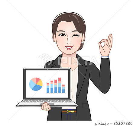 お洒落なスーツを着た女性 85207836