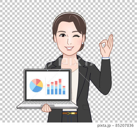 お洒落なスーツを着た女性 85207836