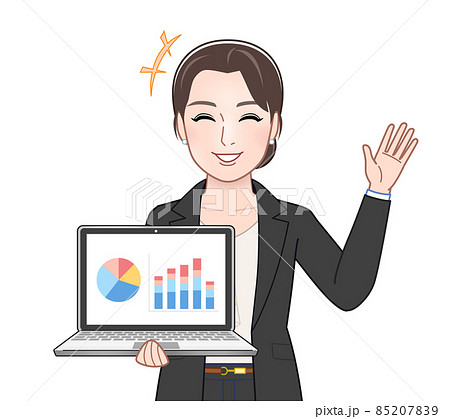 お洒落なスーツを着た女性 85207839