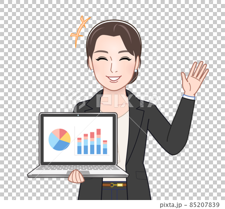 お洒落なスーツを着た女性 85207839