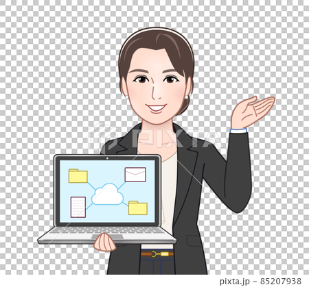 A woman in a fashionable suit 85207938