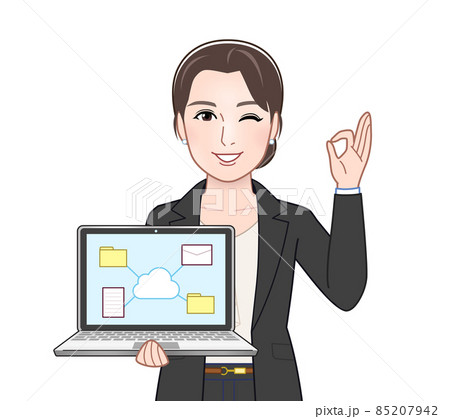 お洒落なスーツを着た女性 85207942