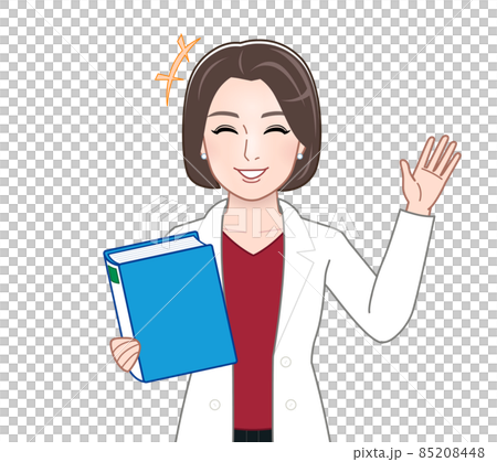 Illustration of a medical worker in a white coat 85208448