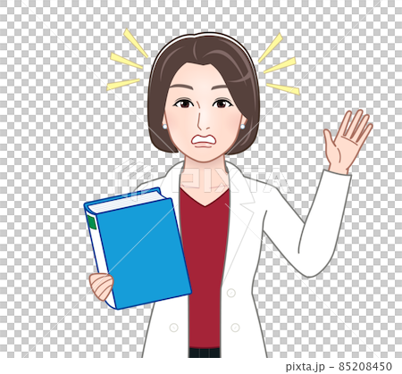 Illustration of a medical worker in a white coat 85208450
