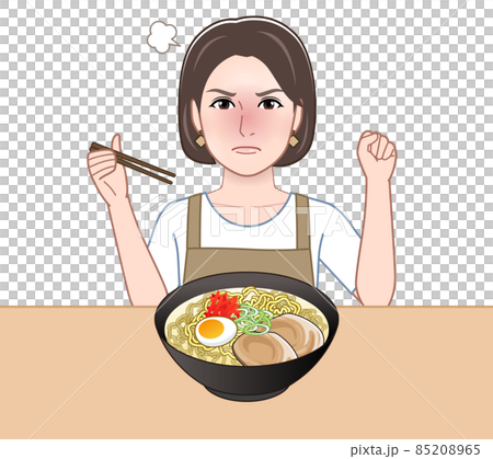 おいしい食事を取る女性 85208965