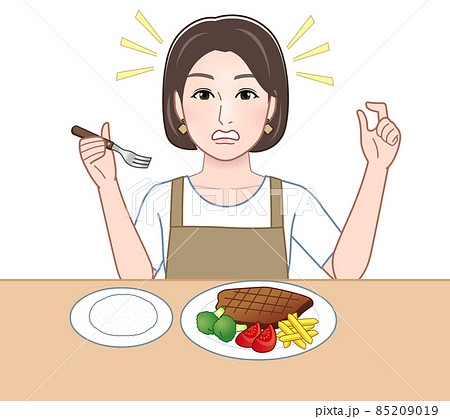 おいしい食事を取る女性 85209019