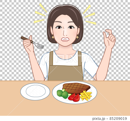 おいしい食事を取る女性 85209019