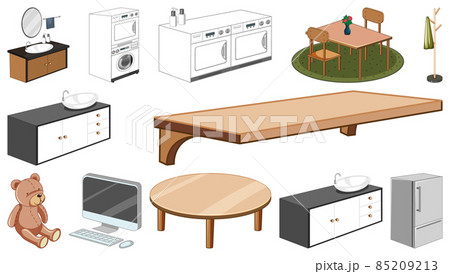 Set of interior furniture and decorations 85209213