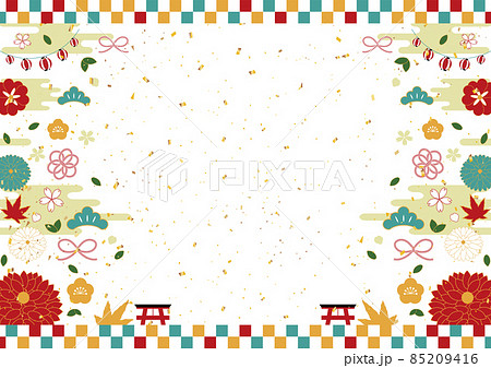 和風配色のお正月背景 85209416