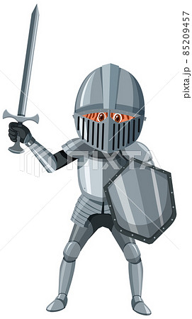 Medieval knight in armor costume isolated Medieval knight in armor costume isolated 85209457