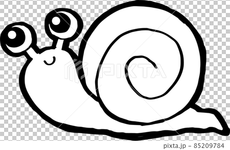 にっこり笑顔のかたつむり 85209784