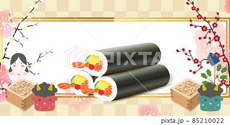 恵方巻　節分　梅　背景 85210022