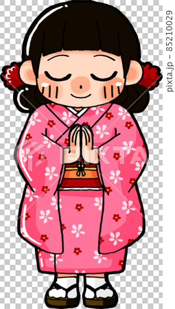 A child who joins hands at the first visit to the shrine A child who joins hands at the first visit to the shrine 85210029