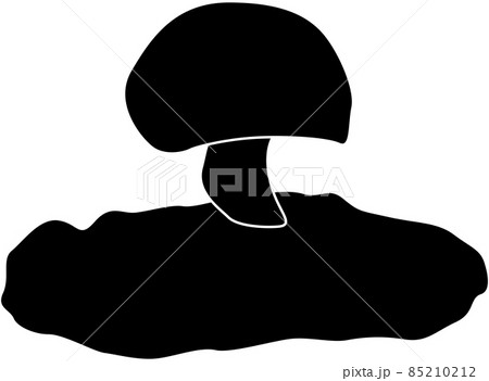 かわいいキノコのシルエットのイラスト素材 かわいいキノコのシルエットのイラスト素材