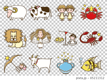 12星座 かわいいイラスト/ セット 12星座 かわいいイラスト/ セット 85211312