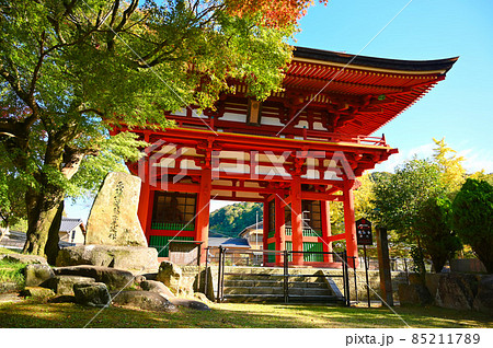 瀧山寺　三門　紅葉　岡崎市 85211789
