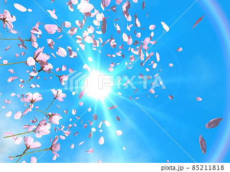 桜 青空 ハロ 虹のリング 背景 壁紙 桜吹雪のイラスト素材 桜 青空 ハロ 虹のリング 背景 壁紙 桜吹雪のイラスト素材